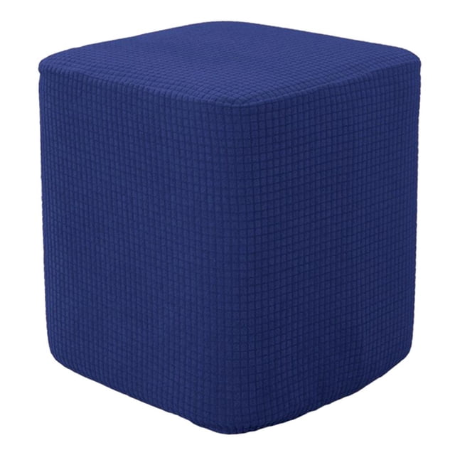 Fundas para taburetes otomanos de almacenamiento cuadrados, fundas decorativas para reposapiés Azul oscuro
