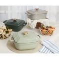thumbnail image 5 of Smith & Clark Ironworks 4 Quart Enameled Cast Iron Square Dutch Oven Pot with Lid, Matte Evergreen, 5 of 14