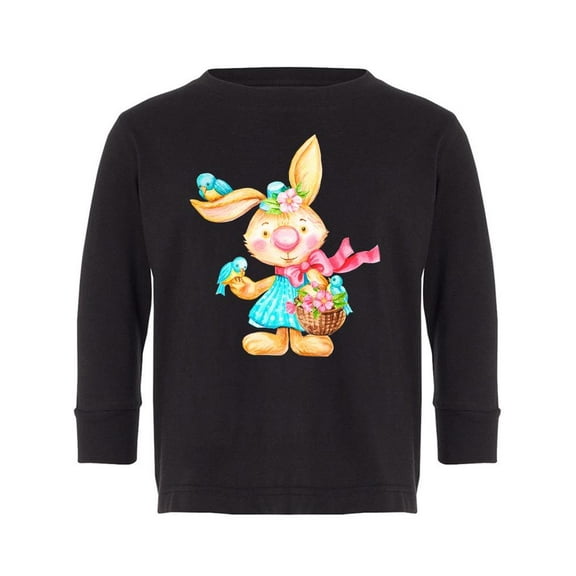 Rabbit Holding A Basket Long Sleeve Toddler -Image by Shutterstock,  3 Toddler