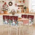thumbnail image 2 of Christmas Gnome Chair Covers Set of 1 Winter Xmas Trees Bird Snowflakes Red Plaid Chair Back Covers Stretch Removable Washable Slipcovers Protector for Dining Room Kitchen Party Decor, 2 of 5