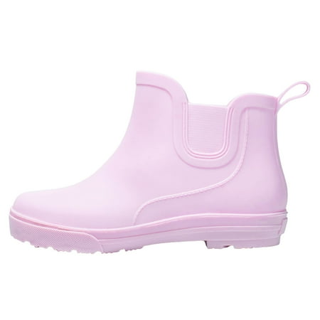 

Quealent Womens Ankle Rain Boots - Ladies Waterproof Winter Spring Garden Boot (Pink 7)