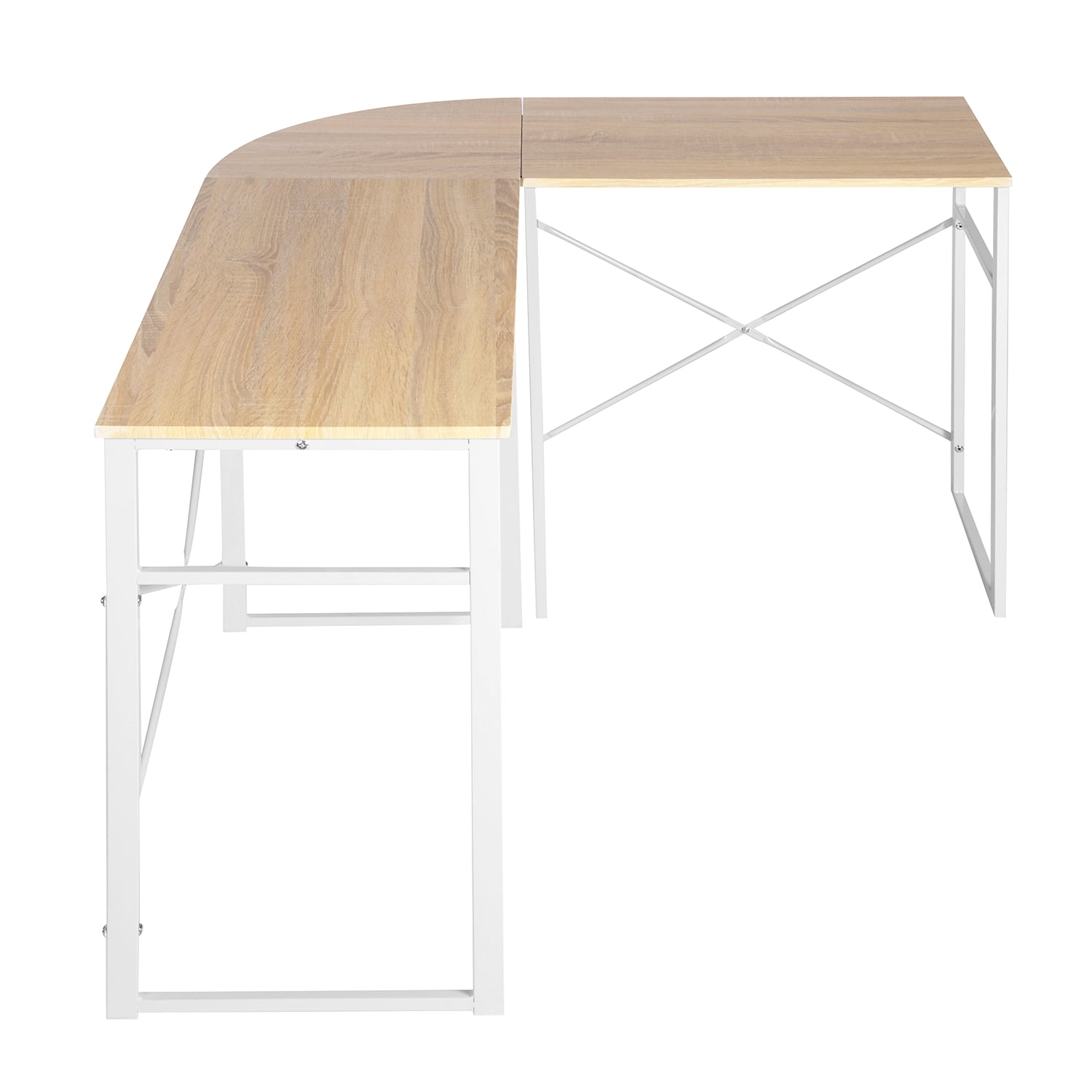 Kepooman L Shaped Desk, 48 Inch Writing Study Desk Office Desk, Large Computer Gaming Desk Workstation for Small Space, Wood Color Kepooman L Shaped Desk, 48 Inch Writing Study Desk Office Desk, Large Computer Gaming Desk Workstation for Small Space, Wood Color