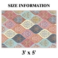 thumbnail image 3 of Bleum Cade Boho Floral Area Rugs 3x5 Washable Flower Rug for Bedroom Living Room,Soft Faux wool Non-slip Backing Carpet, 3 of 7