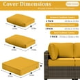 thumbnail image 2 of Snubbull 8 Pcs 25.6" x 23.6" Cushion Covers for Patio Furniture, Outdoor Waterproof Cushion Slipcovers Replacement with Zipper, Yellow, 2 of 4