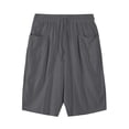 thumbnail image 6 of zfhfof Men's Long Cotton Linen Shorts Below Knee Pocketed 3/4 Summer Drawstring Capri Pants with Pockets Lounge Baggy Shorts, 6 of 7