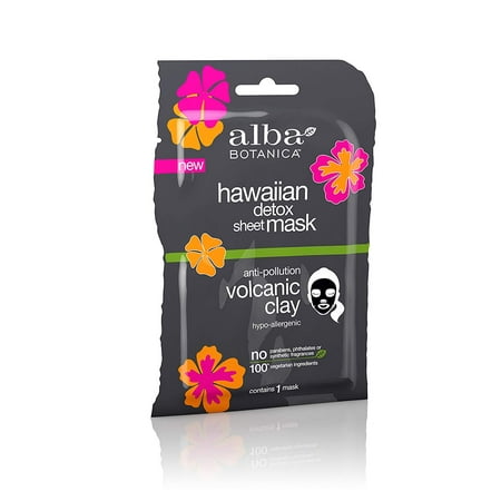 - (2 pack) Alba Botanica Hawaiian Detox Anti-Pollution Volcanic Clay Sheet Mask, 1 Ct