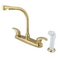 thumbnail image 2 of Kingston Brass KB714LL 8-Inch Centerset Kitchen Faucet, Polished Chrome/Polished Brass, 2 of 2