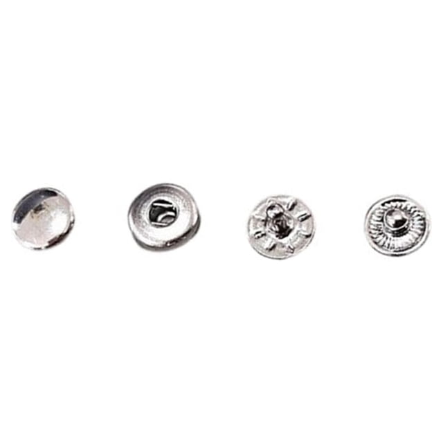 Qarigey 100 piezas de botones a presión para niños, chaqueta, pantalones, diseño Simple, botón de presión , Kit surtido, manualidades DIY Ropa, zapatos y accesorios Miscelánea Plata 8 mm