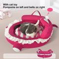 thumbnail image 4 of Estera De Cama De Algodón Para Mascotas, Camas Redondas De Algodón Lavables Para Gatos De Interior Con Juguetes Para Gatos, Soporte Para El Cuello, Estilo Lindo, Cama Suave Y, 4 of 7