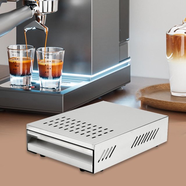 Cajón para café expreso, recipiente para café con orificios de ventilación, contenedor para café expreso, accesorios para café expreso para cocina de Plata
