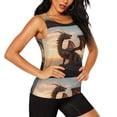 thumbnail image 2 of Bixox Women's Sky Sunset Bronze Dragon Printed Sleeveless Fitness Workout Running Quick-Dry Tank Top, 2 of 5
