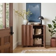 thumbnail image 4 of win2win Buffet Cabinet with Storage, Mid Century Modern Sideboard with Wave Design, Wood Grain Finish, Credenza with Adjustable Shelves, Modular Accent Cabinets for Living Dining Room Hallway, Walnut, 4 of 9