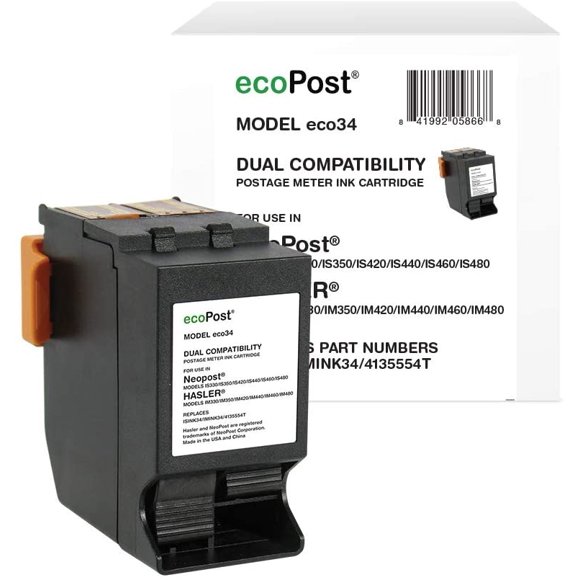 TRAHOO-Ecopost ECO34 NeoPost Compatible Red Ink Cartridge Replacement for Hasler Postage Meter ISINK34/ISINK34/4135554T (Red)