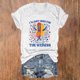 thumbnail image 2 of Blusas de Manga Corta para las Mujeres Divertido Impreso Cuello Redondo Tee, Vintage Humor Gráfico Blusas de Primavera para las Mujeres, 2 of 4