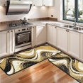 thumbnail image 3 of Kitchen Rugs Sets Of 2,Black Marble Gold Wave Pattern Anti Fatigue Kitchen Mat Rugs Non Slip Washable,Decorative Kitchen Floor Mats for Kitchen,Sink,Laundry,17"x47"+17"x47", 3 of 5