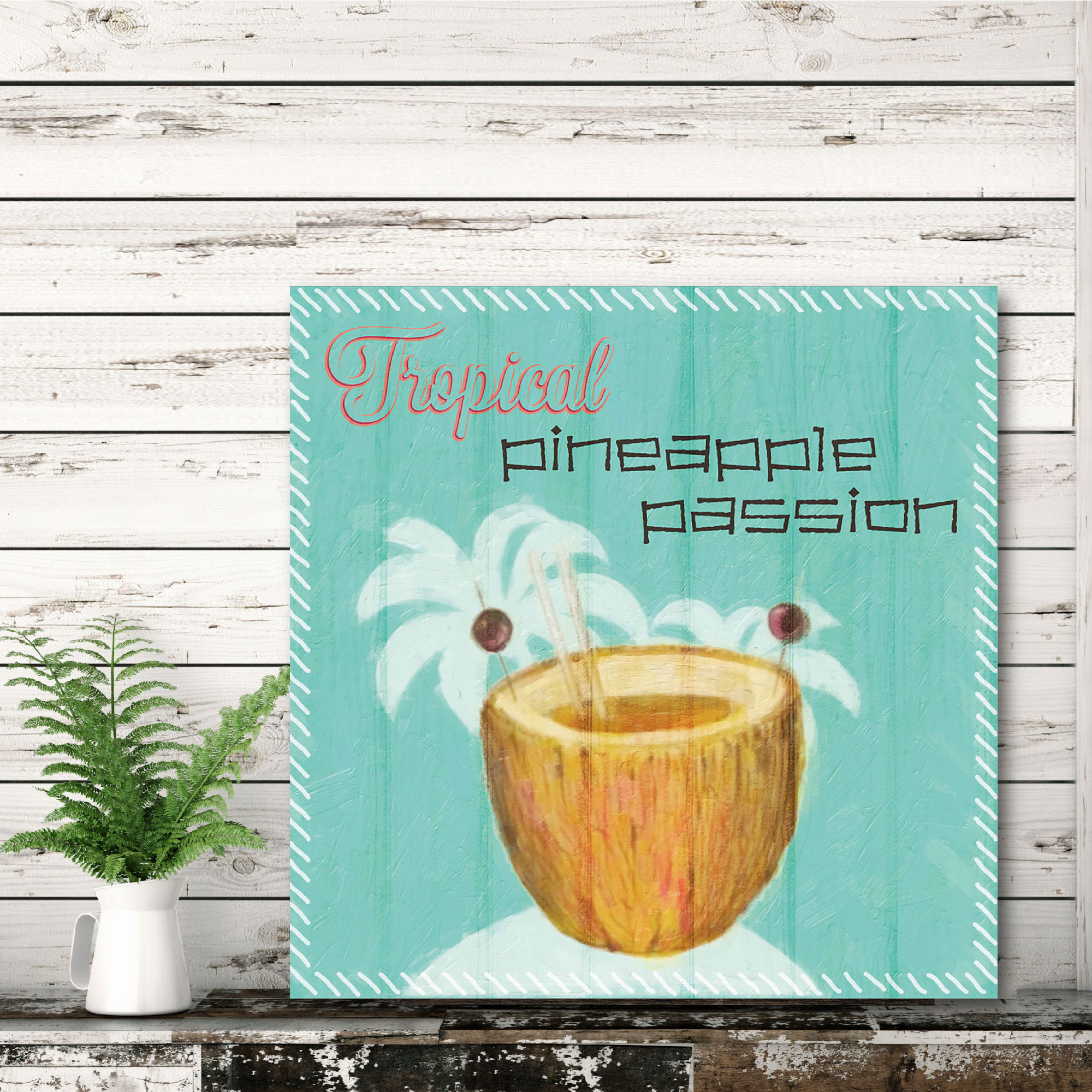 Courtside Market Pineapple Passion Gallery-Wrapped Canvas Wall Art, 16x16