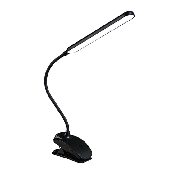 WSZZL 360° Flexible Gooseneck Clip On LED Desk Lamp, USB Powered 3 Color Modes 10 Brightness Eye Protection Reading Light for Desk Nightstand Office Remote Work Video Conference, Black