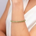thumbnail image 4 of ANGARA Natural Classic Emerald-Cut 13.2 ct Peridot Bracelet with Diamonds in 14K Yellow Gold for Women (Size-6x4mm) | August Birthstone, Anniversary, Jewelry Gift for Women | Natural Peridot Bracelet, 4 of 10