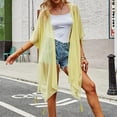thumbnail image 2 of Xijirk Women's Sheer Chiffon Swimsuit Coverup Loose Kimono Cardigan with Tassel Beach Cover Up,One Size, 2 of 6