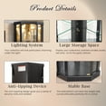 thumbnail image 4 of CKEASEAN Curio Cabinet with Light Bulb, 70"H Corner Glass Display Cabinet with Tempered Glass Door and Adjustable Shelves, 4 of 10