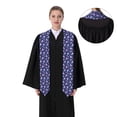 thumbnail image 4 of Logiee Blue Skull Crystal Print Unisex Adult Graduation Stole Shawl 72" Long for Academic Commencements Shawl-Flattened, 4 of 7
