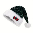 thumbnail image 3 of Sequin Santa Hat for Adults with Shiny Sequin and Fluffy Pompom, Party Hat for New Year Xmas Festival, 3 of 3