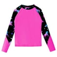 thumbnail image 3 of Ocealan Upf 50+ Swim Shirts for Girls Floral Long Sleeve Athletic Top Surfing Rashguard Cover Hot Pink 10, 3 of 5
