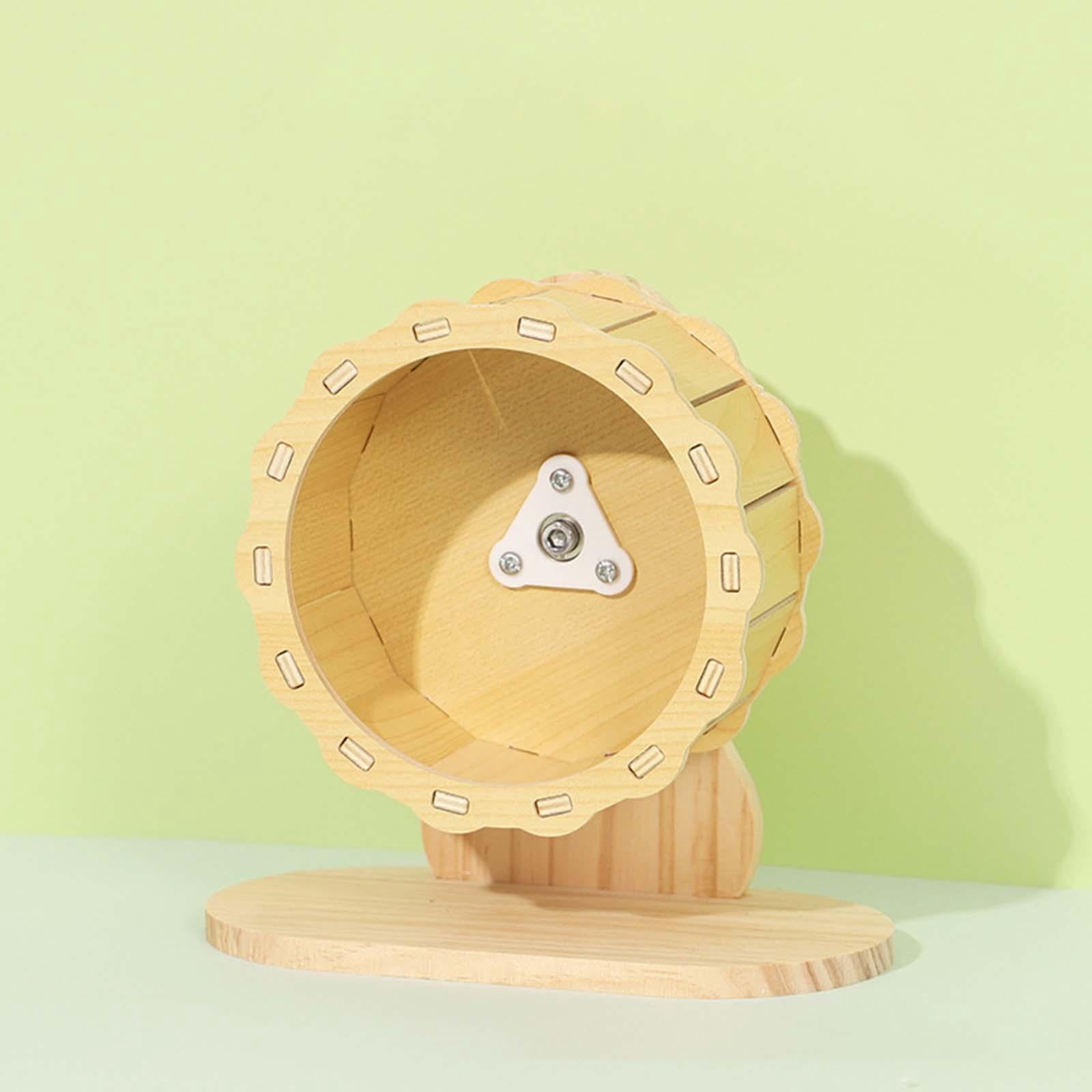Bvdfgk Exercise Wheel Toy Treadmill Adjustable Fitness Hamster Wooden Running Wheel for Dia15cm 20x10.5x19cm