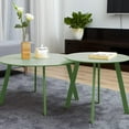 thumbnail image 3 of Grand patio 2-Piece Round Patio Coffee Table, 1 Large Side Table and 1 Small End Table, Sage Green, 3 of 14