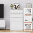 thumbnail image 3 of Homfa 5 Drawer White Dresser, Modern Storage Cabinet for Bedroom,Tall Chest of Drawers for Living Room, 3 of 9