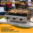 thumbnail image 2 of Martin MGP-23 Tabletop Propane Griddle - 3 Burners, 22 Inch Wide Portable Flat Top Grill with Rear Grease Trap; Gas Plancha for Outdoor Cooking, Camping Kitchen, BBQ, Tailgating, 2 of 8