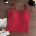 thumbnail image 5 of Noric Women Sleeveless Camisole Tops Built in Padded Bra Spaghetti Straps Criss Cross Back Hollow Out Casual Summer Tank Tops, 5 of 8