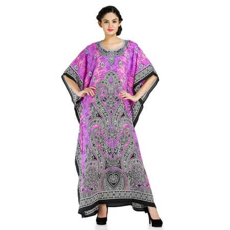Purple Kaftan Dresses for Women Paisley Beach Summer Caftans for...