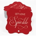 thumbnail image 2 of Inkdotpot Real Rose Gold Foil Let Love Sparkle Wedding Tags Favor Bracket Shape Hang Pack Of 50 Paper Tags, 2 of 6