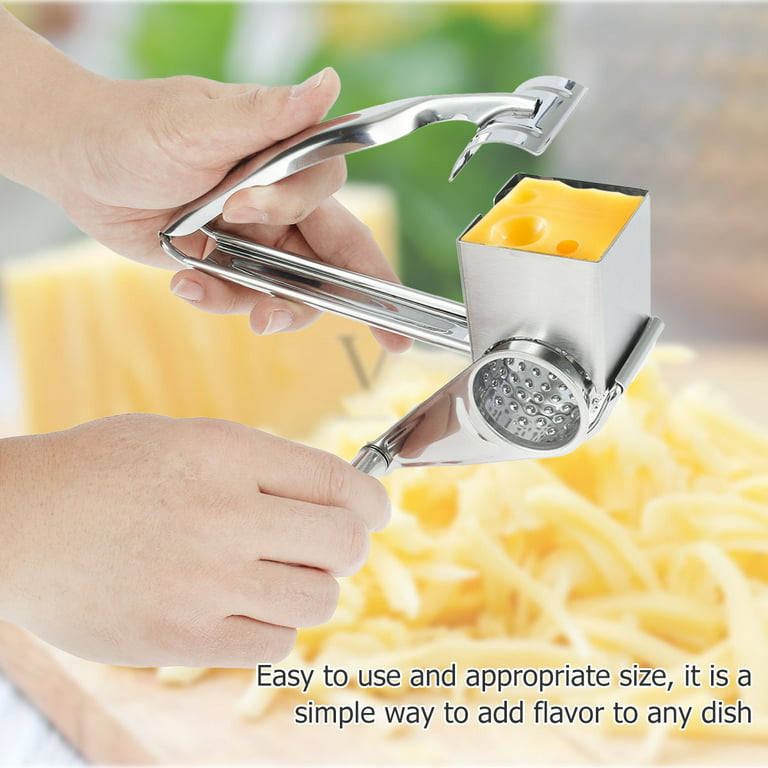 Multipurpose Classic Rotary Cheese Grater with 304 Stainless Steel Drums, Handheld  Cheese Grinder for Parmesan, Cheddar, Nuts, Chocolate,Vegetable, Ergonomic  Design 