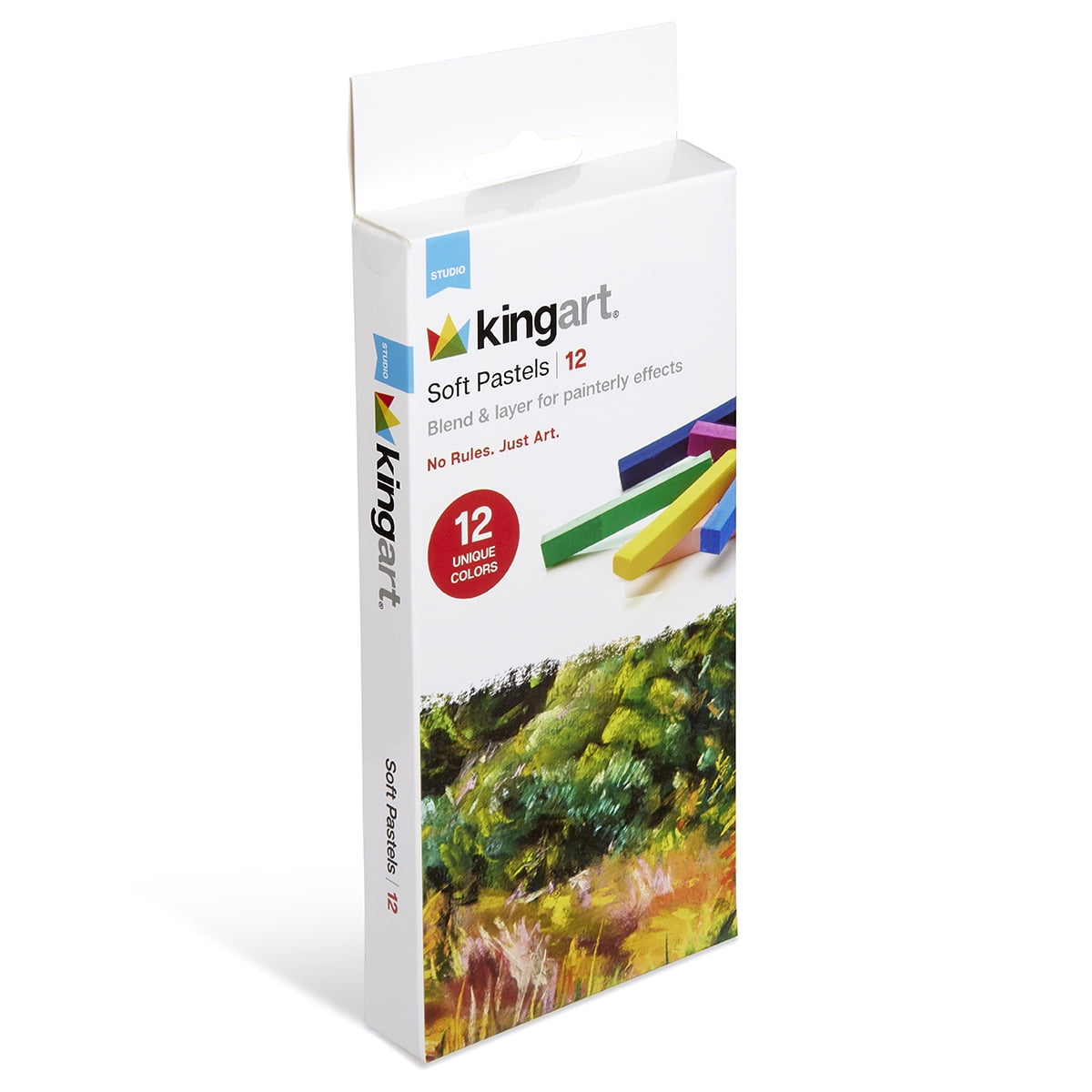 (2 pack) KINGART Soft Pastels Half Stick Set, 12 Vibrant Colors, Art Pastels for Artists