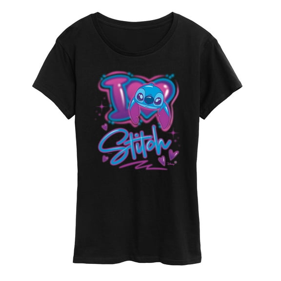 Disney - Lilo & Stitch - I Love Stitch - Women's Short Sleeve Graphic T-Shirt