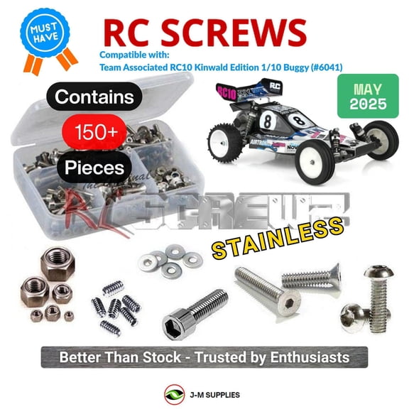 RCScrewZ Stainless Screw Kit asc151 for Team Associated RC10 Kinwald Edition 1/10 Buggy (6041) | SET