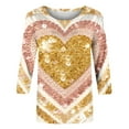 thumbnail image 4 of Craaazy Women's Valentines Day Crew Neck 3/4 Sleeve Cozy Love Shirts Gifts, 4 of 6