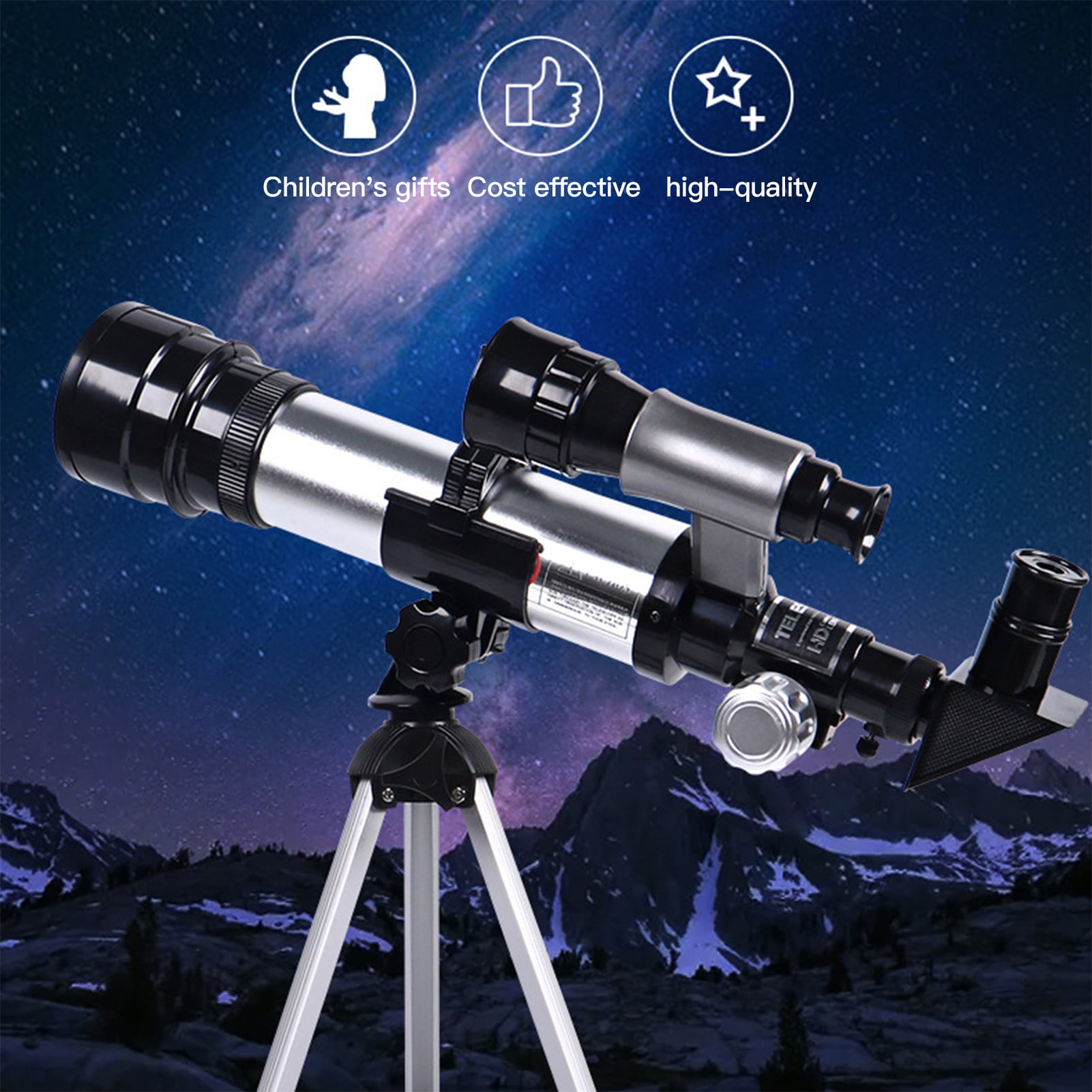 125mm Large Aperture Astronomy Beginners Telescopes Size : Set 1 Best Gift Telescope 35X-350X High Magnification Refractor Telescope 29.5~47in for Beginner,Adult and Kids Adjustable Tripod 