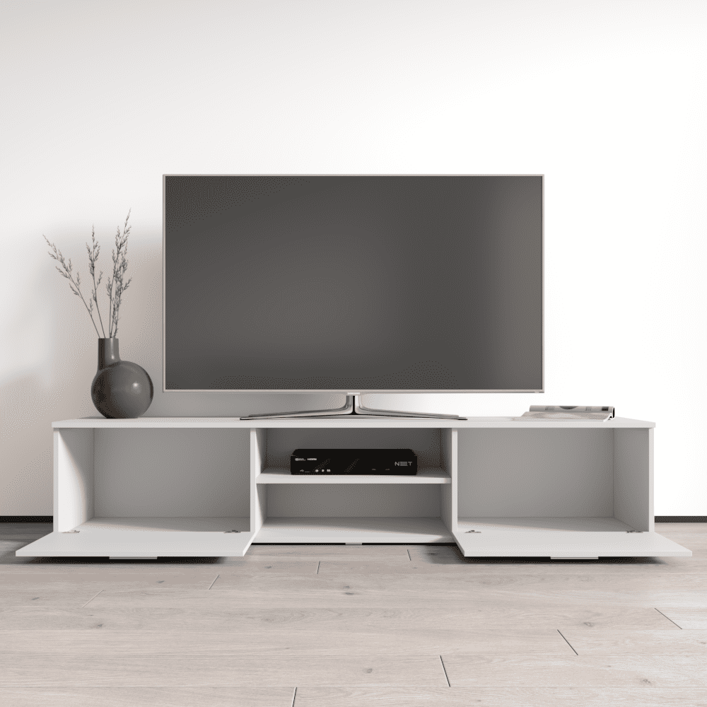 Soho S3 TV Stand for TVs up to 80", Modern High Gloss 71" Entertainment Center, TV Media Console with Storage Cabinets