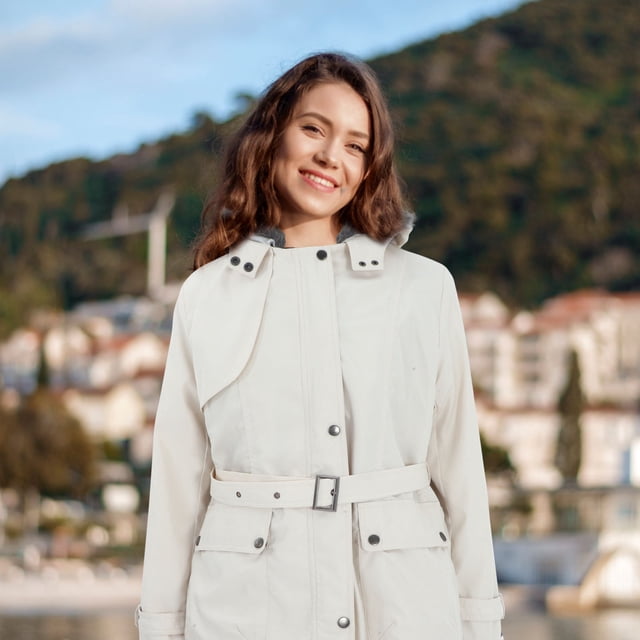 WHAMVOX Chaqueta Para Mujer Con Capucha Y Desmontable Para Frío