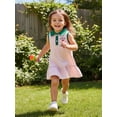 thumbnail image 4 of BemeyourBBs Toddler Baby Girls Golf Dress Outfit Striped Golf Printed Sleeveless Button Up Lapel Collar Ruffle Tank Dress Summer Clothes, 4 of 9