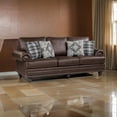 thumbnail image 6 of Jade 98 Inch Sofa- Rich Brown Microfiber- 4 Pillows- Soft Cushions- Wood, 6 of 7