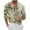 Khaki, variant on FBMDBB Casual Men's Loose Lapel Geometric Print Long Sleeve Button Port Style Floral Shirt Beach Hawaiianss Summer Top Men's Tees Sleeve