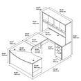 thumbnail image 4 of Bush Business Furniture SRC092HCSU 60 in. Series C Right Handed Bow Front U-Shaped Desk with Hutch & Storage - Hansen Cherry, 4 of 8