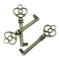 thumbnail image 2 of P746 - LARGE - 10 pcs. Antique Bronze Filigree Keys Charms Pendants - 62mm X 21mm (2.44"x 0.83") - Heart Design, 2 of 3