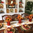 thumbnail image 3 of Thanksgiving Fall Squirrel Table Runner-Cotton Linen- 72 Inch Holiday Dresser Scarves, Autumn Maple Leaves Watercolor Tablerunner for Kitchen Coffee/Dining Living Room Dinner Scarf Décor 16x72, 3 of 7