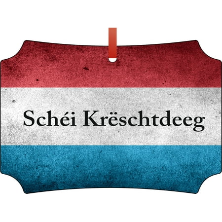 Luxembourg Christmas Flag Luxembourg Double Sided Elegant Aluminum Glossy Christmas Ornament Tree Decoration - Unique Modern Novelty Tree Décor Favors ()