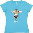 thumbnail image 3 of Inktastic Moo Cute Brown Holstein Cow Women's V-Neck T-Shirt, 3 of 5
